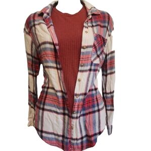 Garage Red & white Plaid Flannel -  Size Small